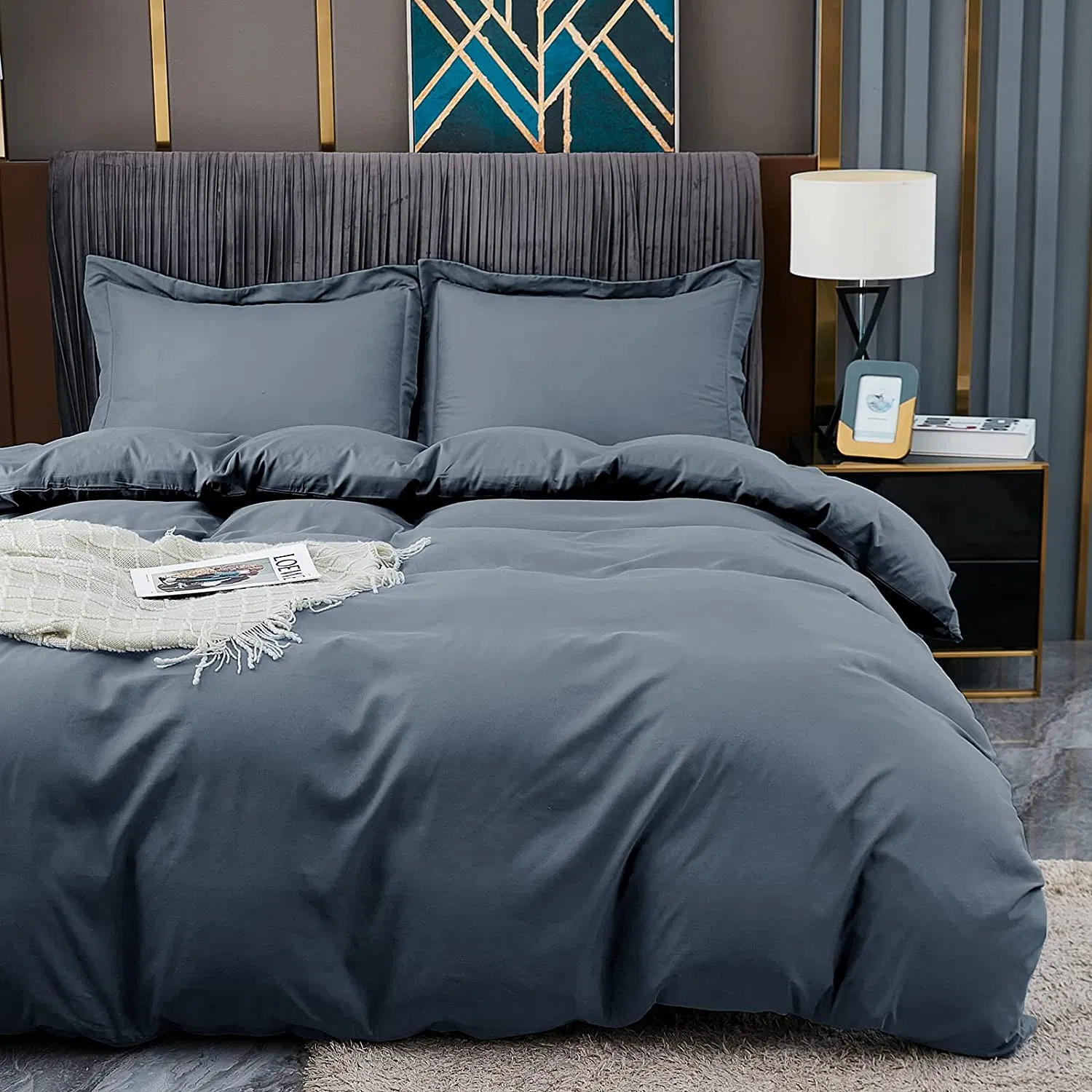 300tc Cotton Duvet Quilt Cover Double Comforter Set Hotel Wholesale Bedlinen Bedsheet Bedding Set