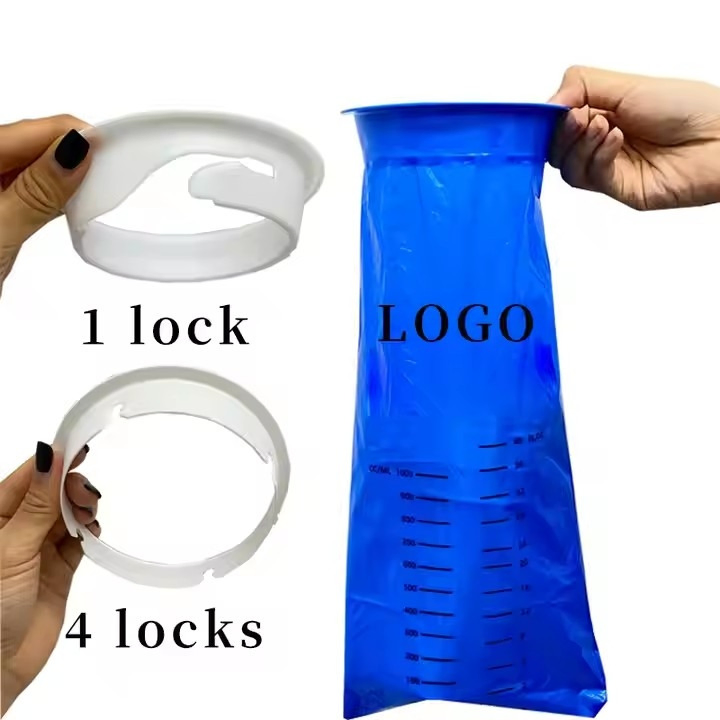 Customized Disposable Emesis Bags Blue Car Nausea Bags Vomit Bags
