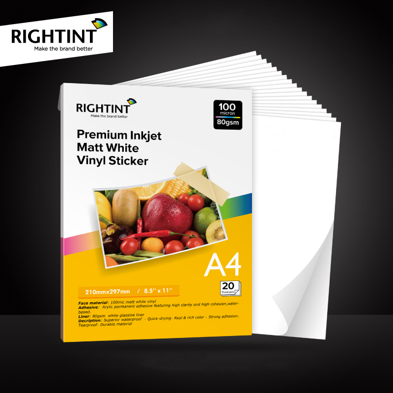 Inkjet printable waterproof PP label material A4 sticker for self-adhesive label manufacturer