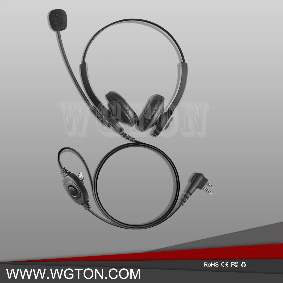 Over The Head Light Weight Two Way Radio Headset Headphone