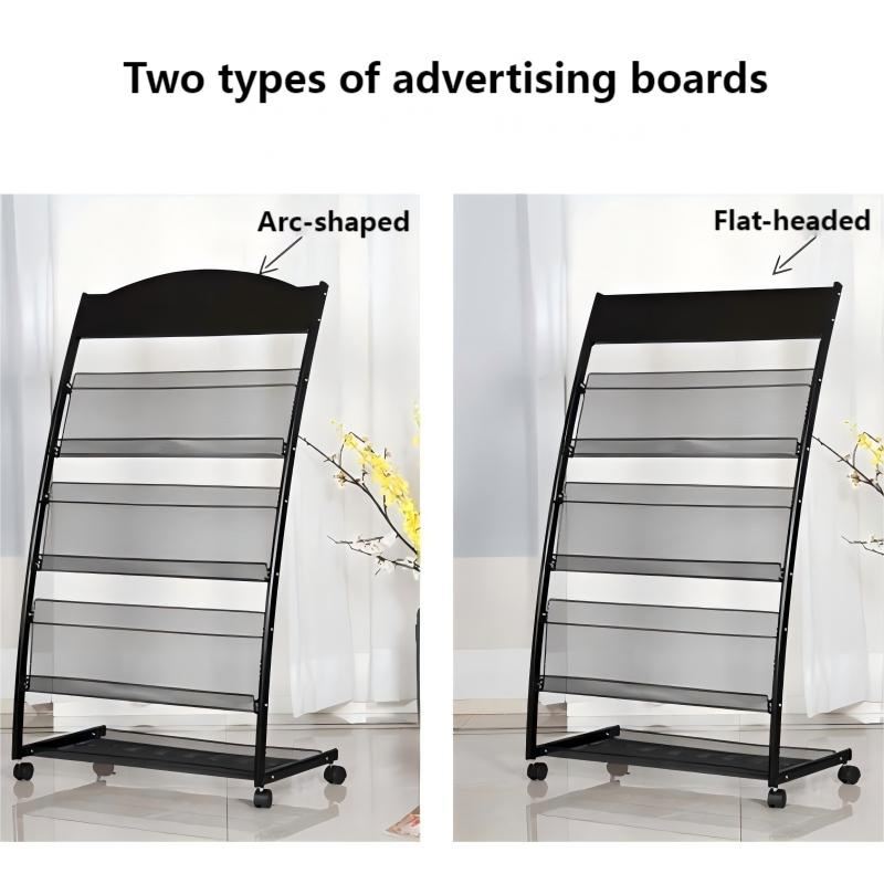 Customizable Logo Metal Mesh Basket Magazine Newspaper Storage Floor Stand