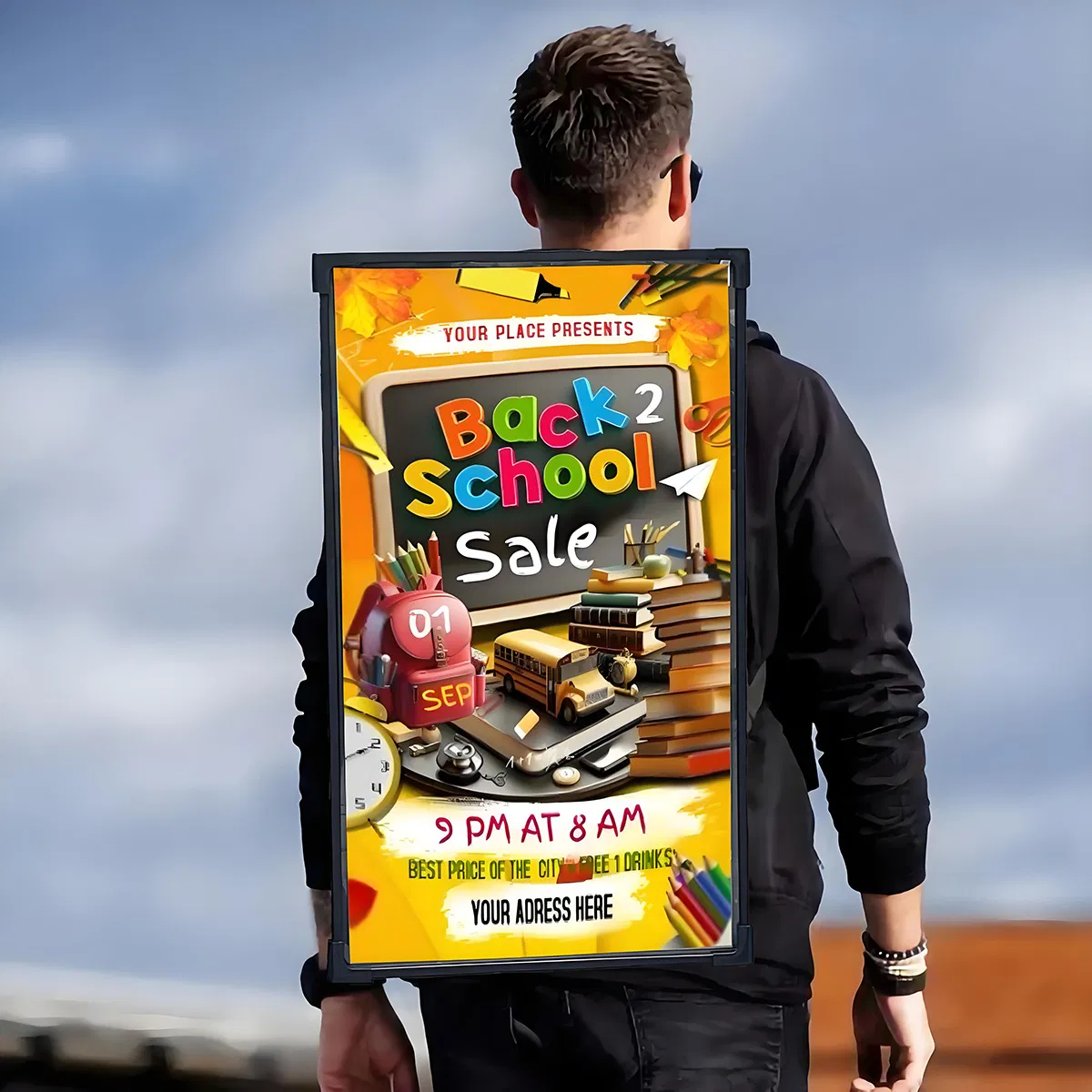 Portable LED LCD Billboard Backpack for Outdoor Advertising Marketing Digital Display 30000mAh Battery 12h Runtime Custom Logo