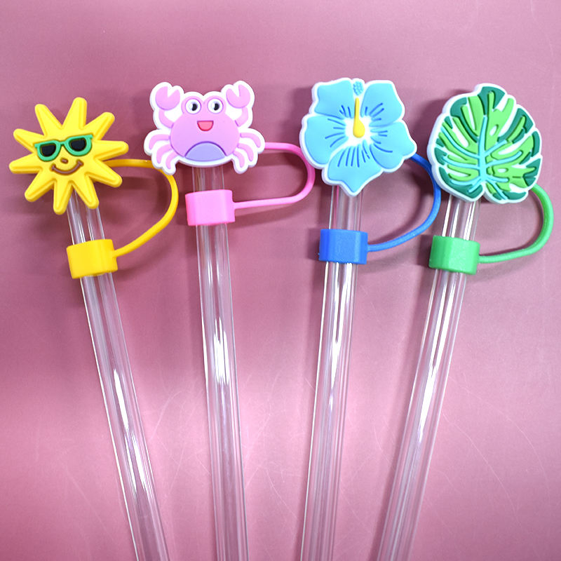 Яркие летние насадки на соломинки для стаканов