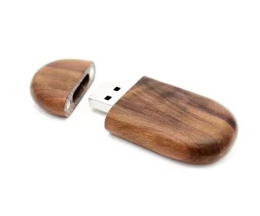 Rotatable Bamboo USB Flash Drive Custom Logo 512MB-128GB for Corporate Promotion