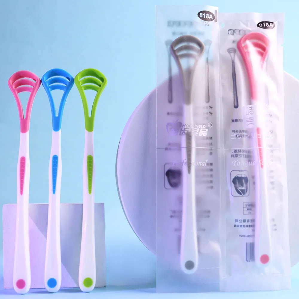 Silicone Plastic Tongue Cleaner Brush Customized Tongue Scraper