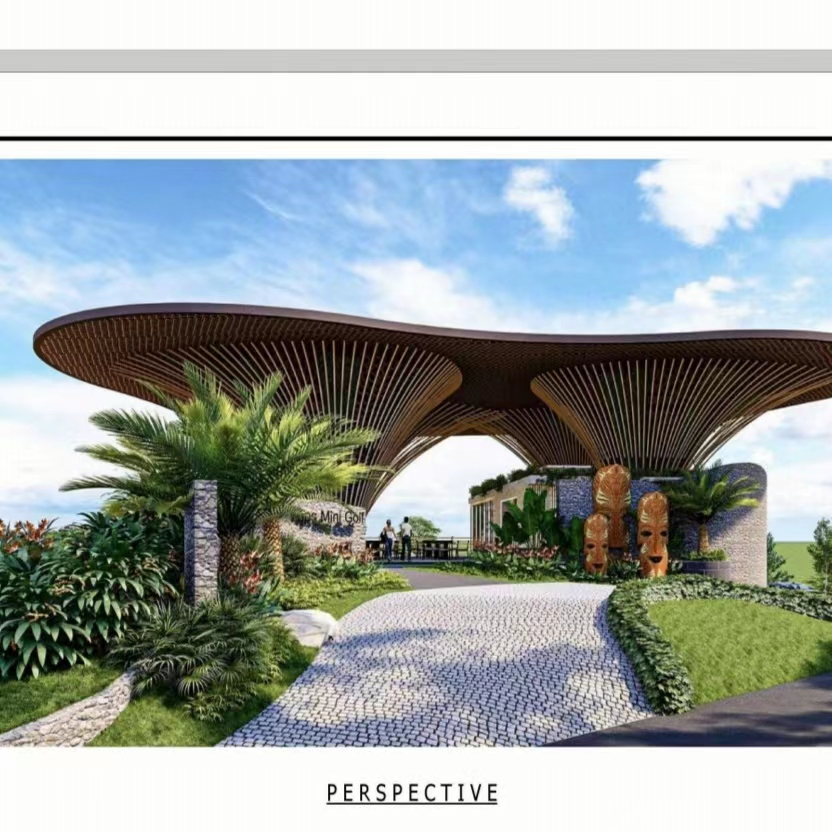 Mini Golf Course Steel Structure Building for Architecture Tourism and Sightseeing