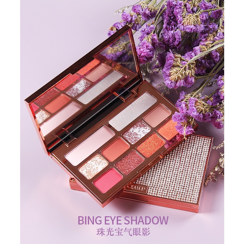 6 Long -Lasting Eyebrow Powder Shadow Shadow Palette with Soft Brush and Mirror