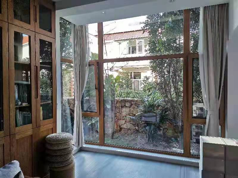 Eco-Friendly Thermal Break Aluminum-Clad-Wood Window with Low-E Glass for Villa Project