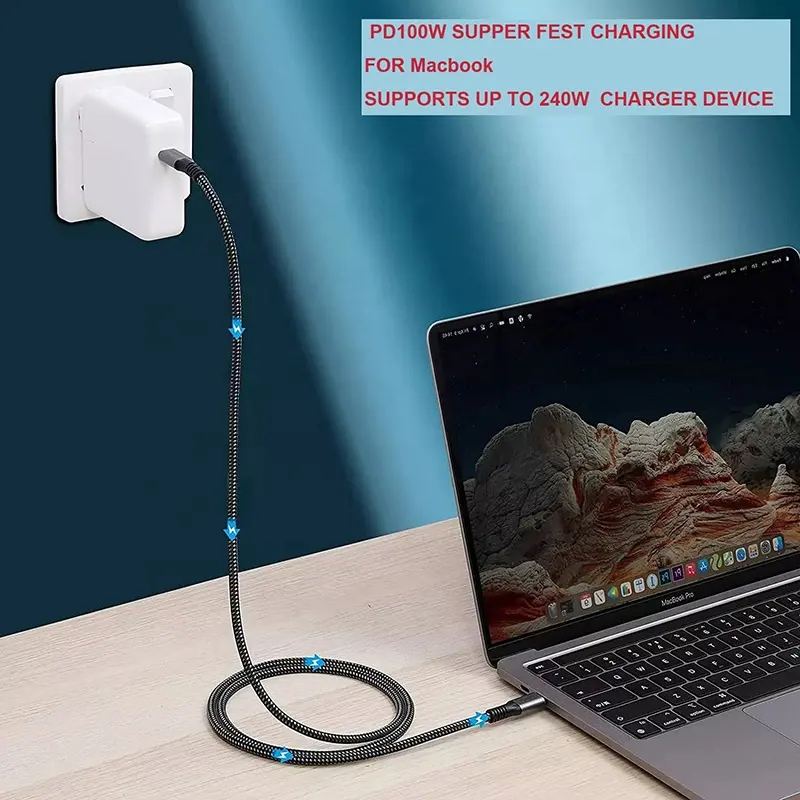 240W Pd Fast Charging High Speed USB 4.0 Data Cable with Type-C Connector