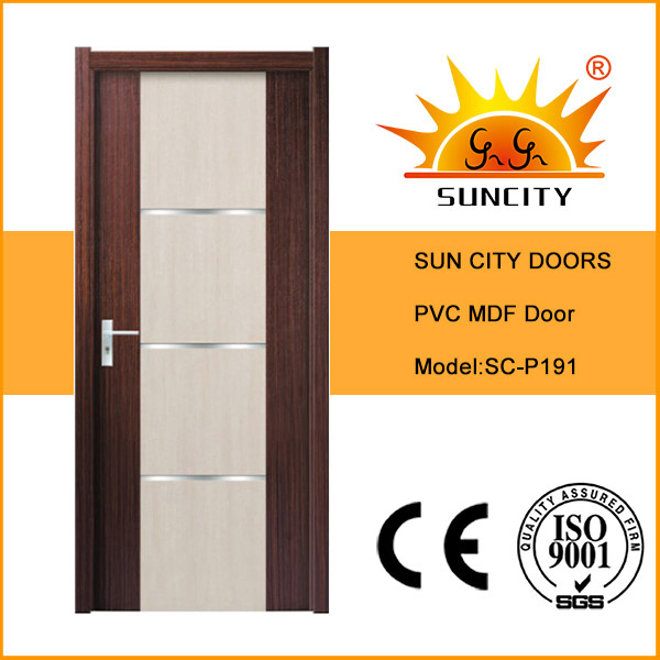 PVC Interior Solid Wood Panel Patio Door with Edge