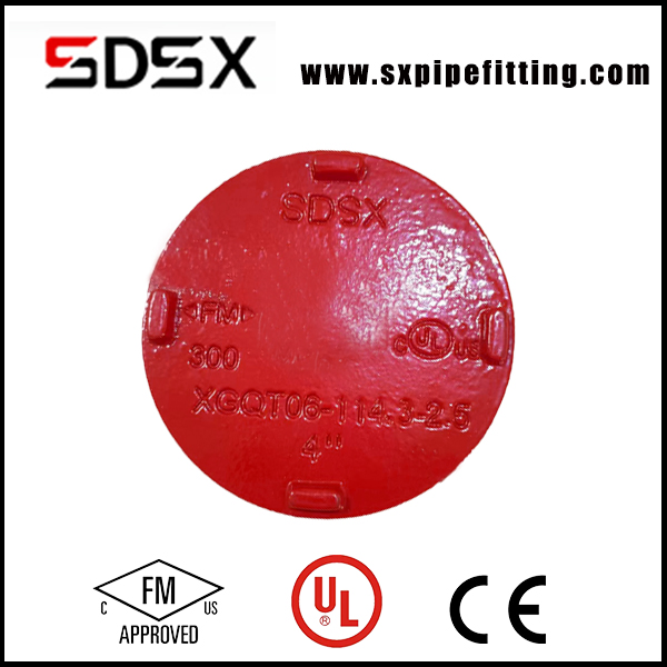 FM UL Ductile Casting Iron Grooved Cap Pipe Fitting