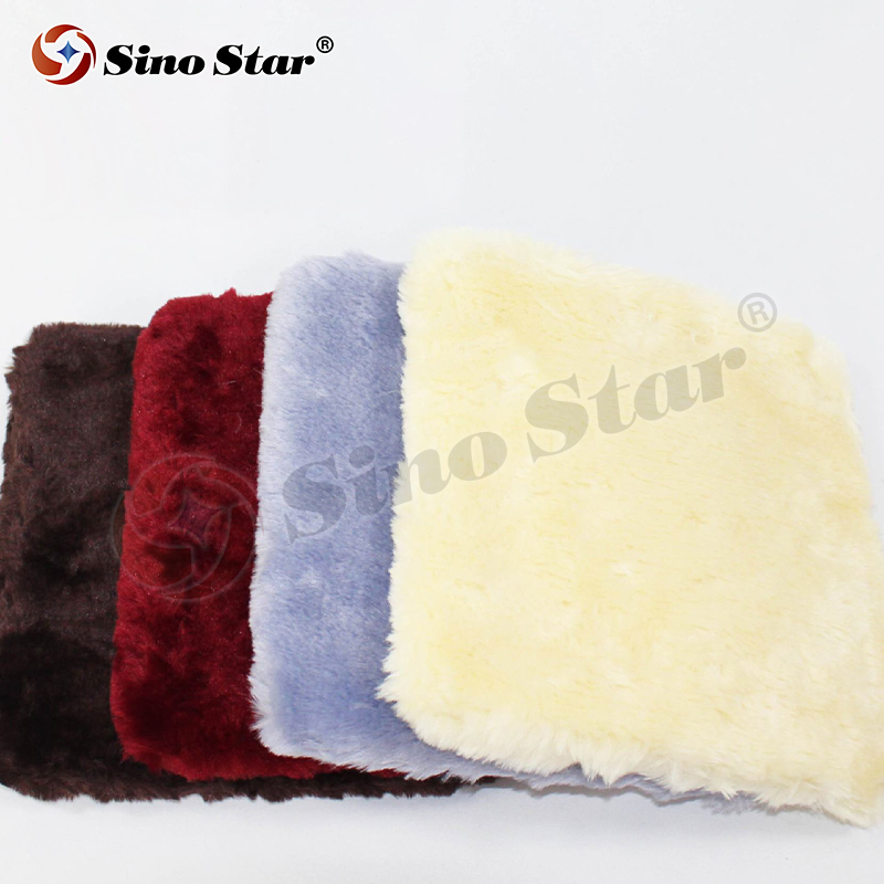 Sino Star Sheepskin Car Wash Pad Polishing Mittens Color Customized