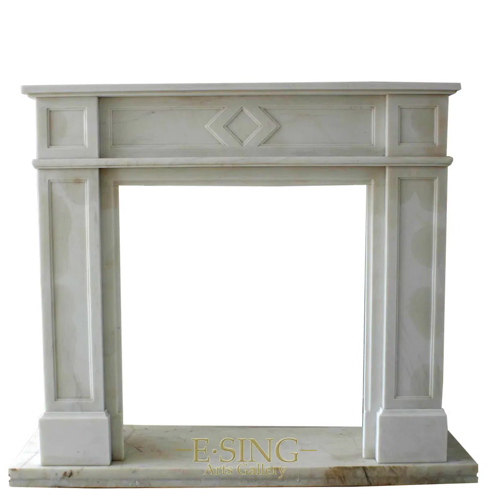 Indoor Usage Large Sculpture French Marble Fireplace Surround