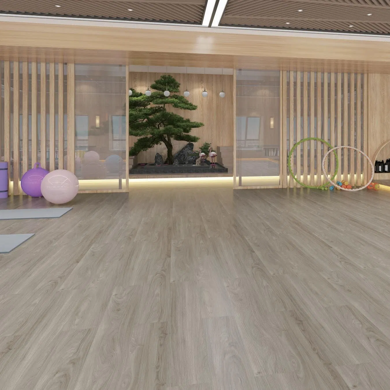 Wood Look Vinyl Flooring 4mm Interlock Click Lvt Spc Flooring Vinyl Plastic Wood Grain 6mm 5mm Spc Click Flooring