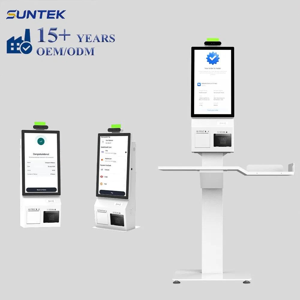 Suntek Restaurant Ordering Machine Self Service Self Terminal Checkout Payment Kiosk Tabletop Kiosk