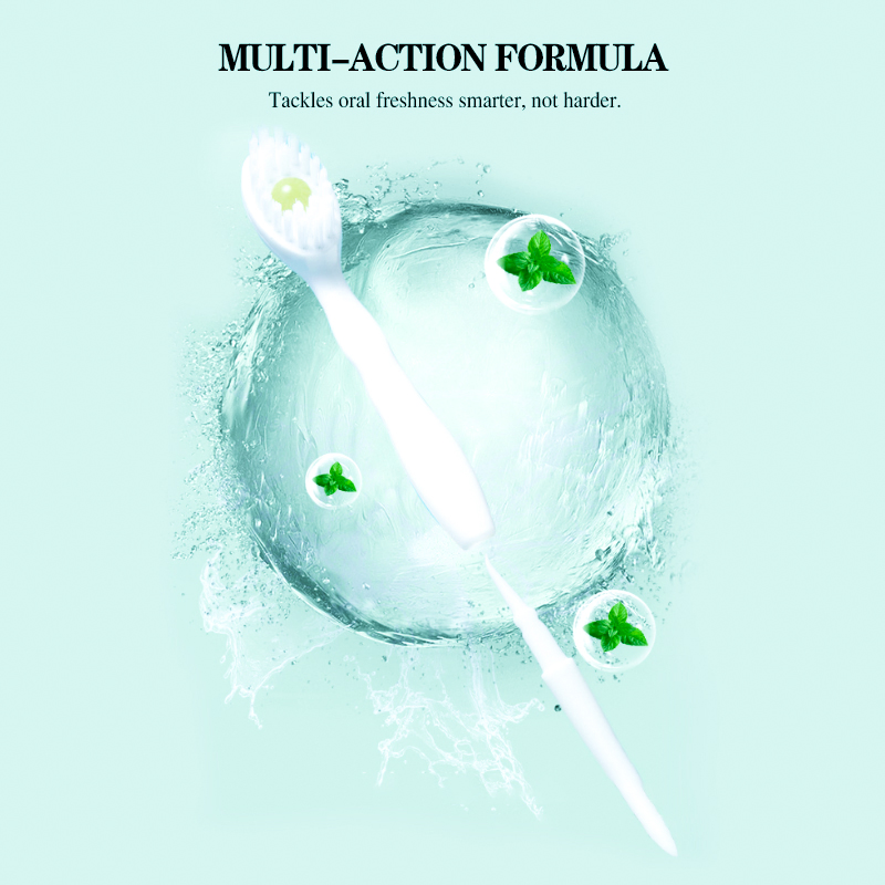 Mint & Peach & OEM Flavored Beaded Toothbrushes Disposable Mini Portable Travel Toothbrush with Toothpaste Inside