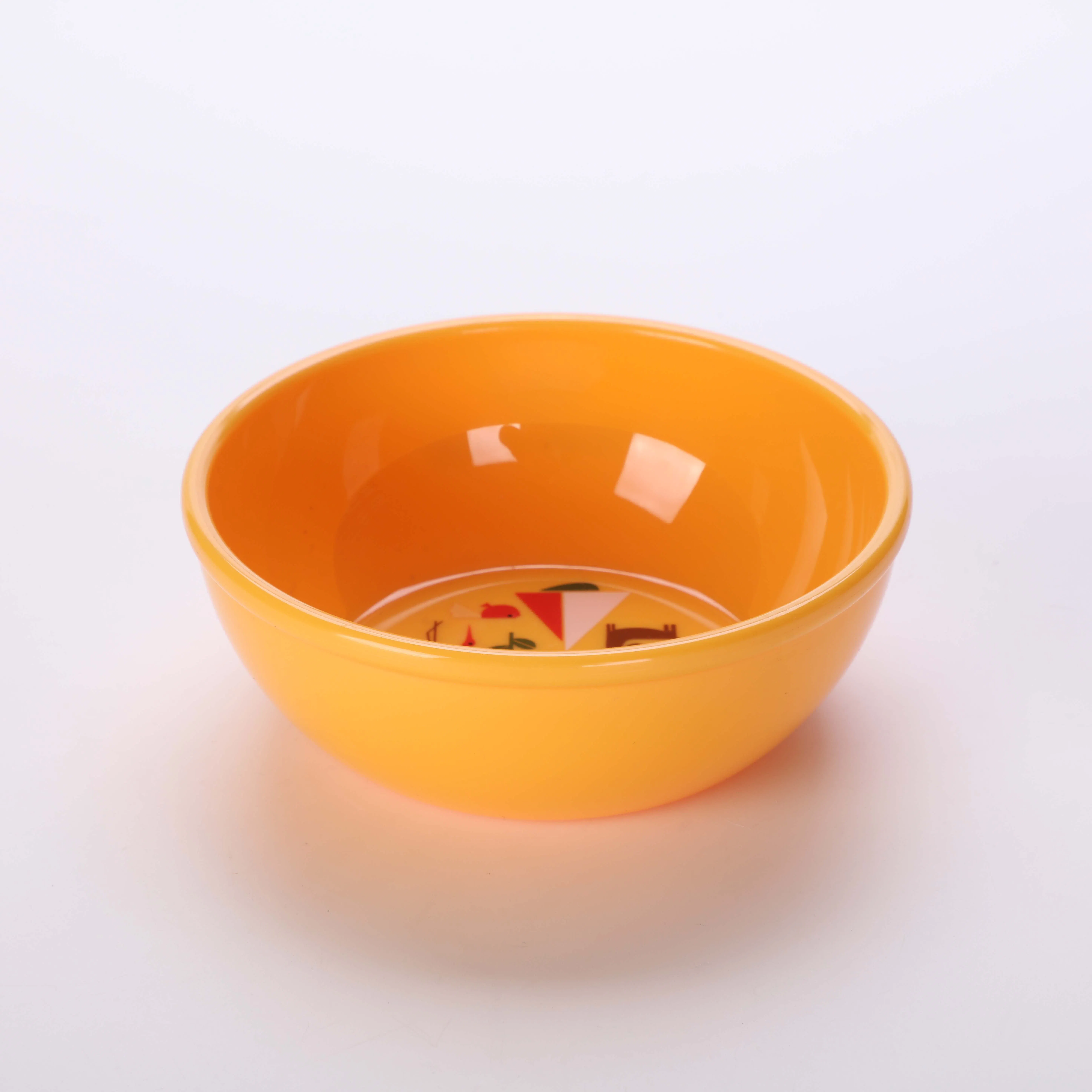 Hot Selling Eco-Friendly Unbreakable Yellow Round Shape PS Tableware Bowls