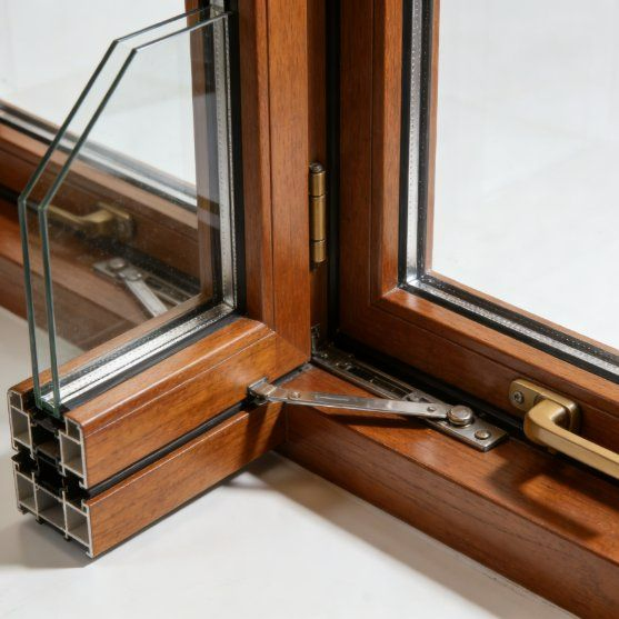 Chinese-Style Antique Solid Wood Composite Windows, Custom Sizes Available