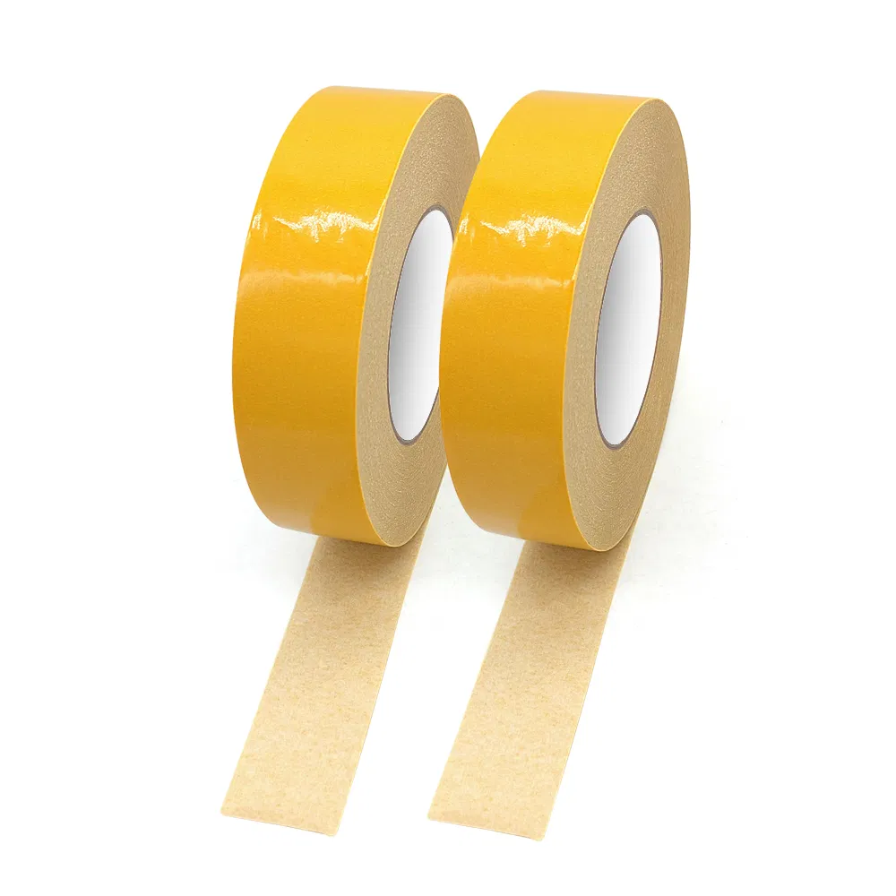 Double Sided Masking Paper Tape Yellow High Grade Self-Adhesive Flatback Paper Tape