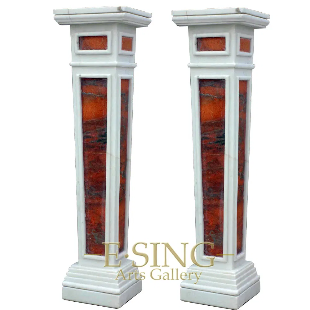 Indoor Decorative Columns Mix Color Marble Small Pedestal