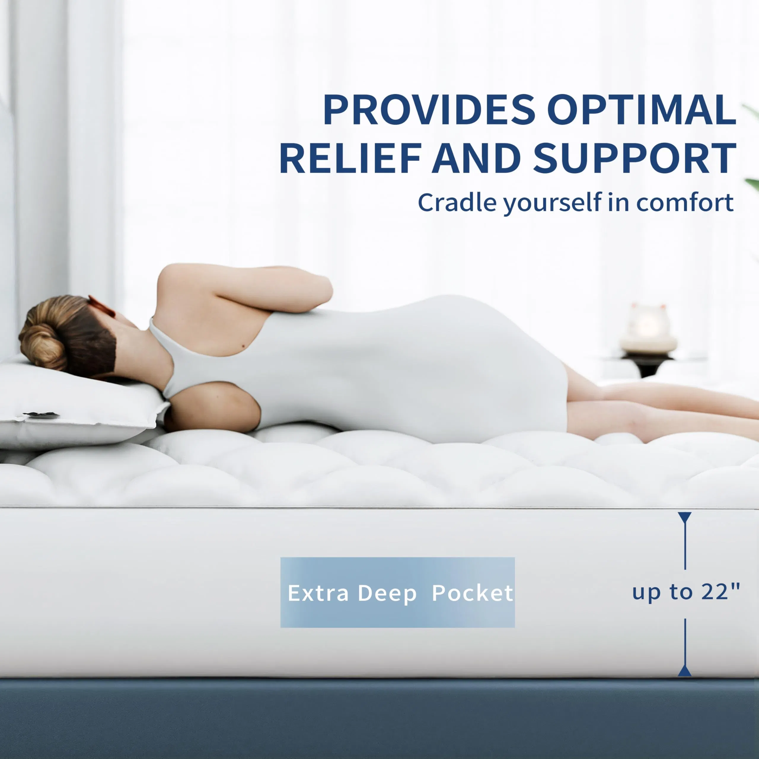 Queen Size Hypoallergenic Cotton Mattress Cover Extra Deep Pocket
