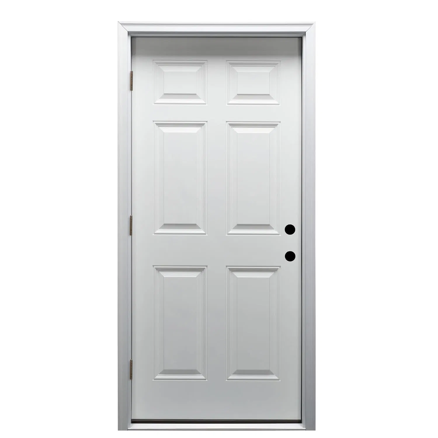 Fiberglass Smooth, Primed, Right Hand Outswing, Prehung Front Door, 6-Panel, 36'' X 80"