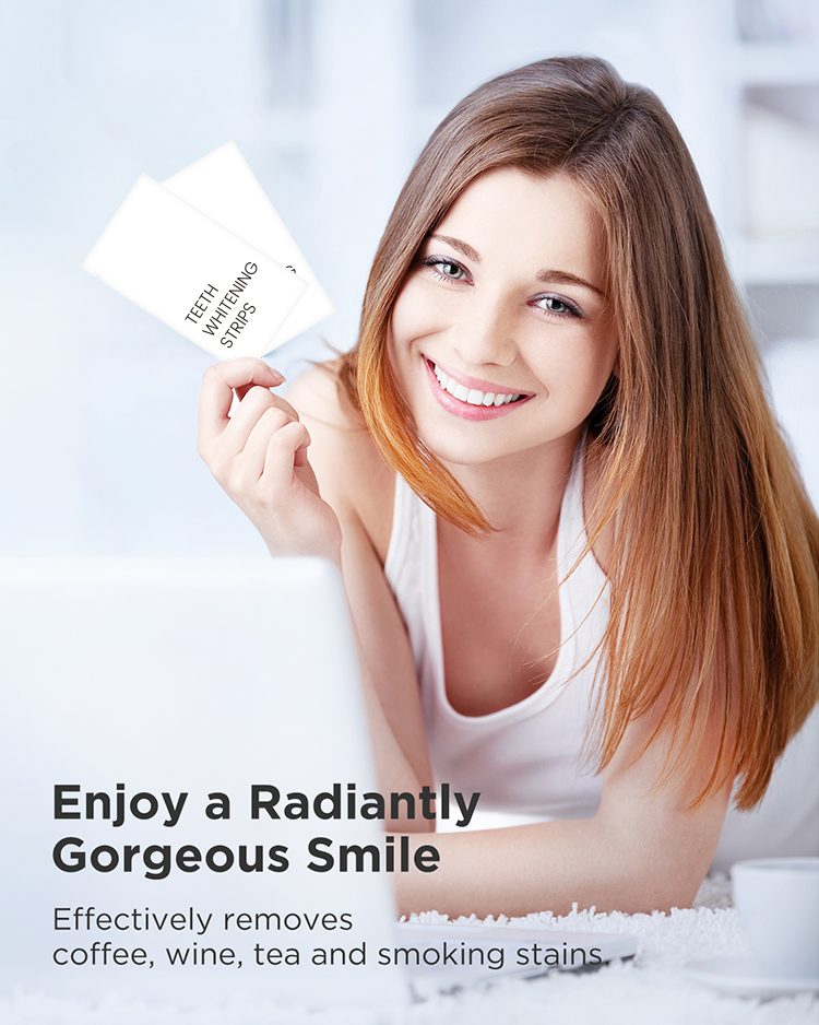 New Arrival Private Label Daily Use 6% Peroxide Teeth Whitening Dry Strip Customize Formula