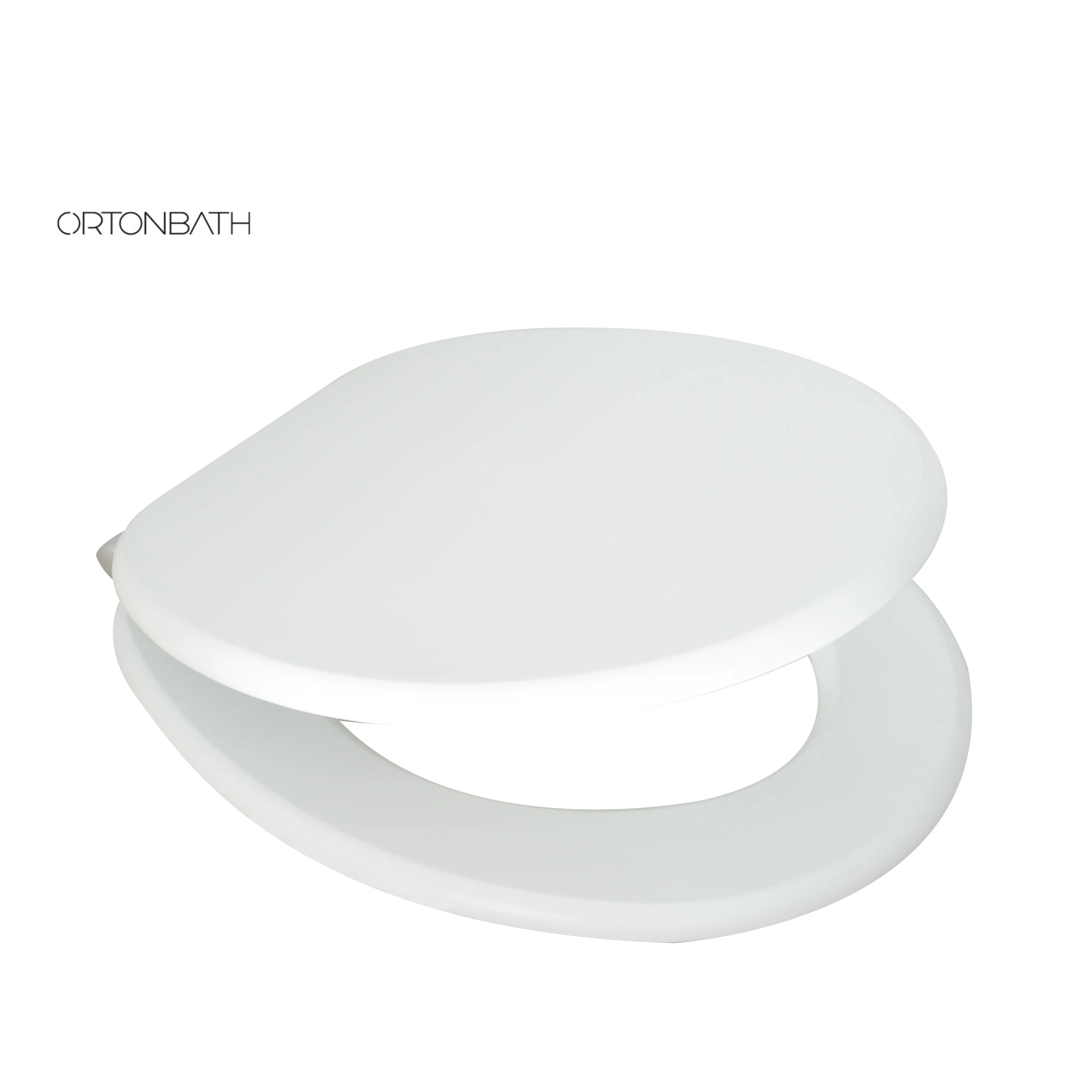 Ortonbath China Sanitary Ware Hinged Glossy Sustainable Recycled Wood Environment Friendly MDF Toilet Bowl Soft Close Seat Cover