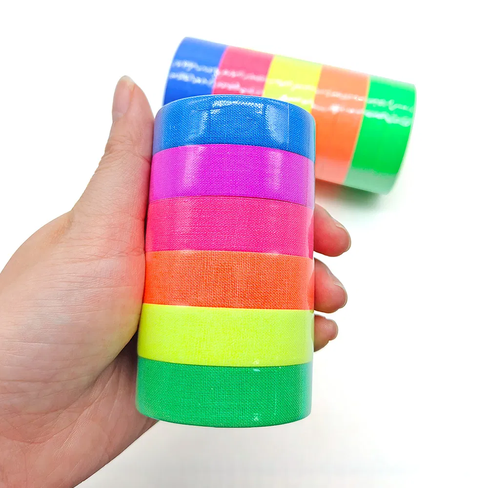 Heavy Duty Waterproof Neon Gaffer Fluorescence Cloth Duct Fluorescent Highlighter Colored Tape
