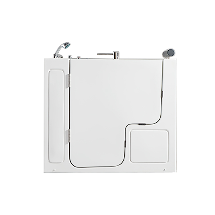 Hydrorelax Square Freestanding White Acrylic Portable Massage Walk in Bathtub with Shower SPA Bathtubs