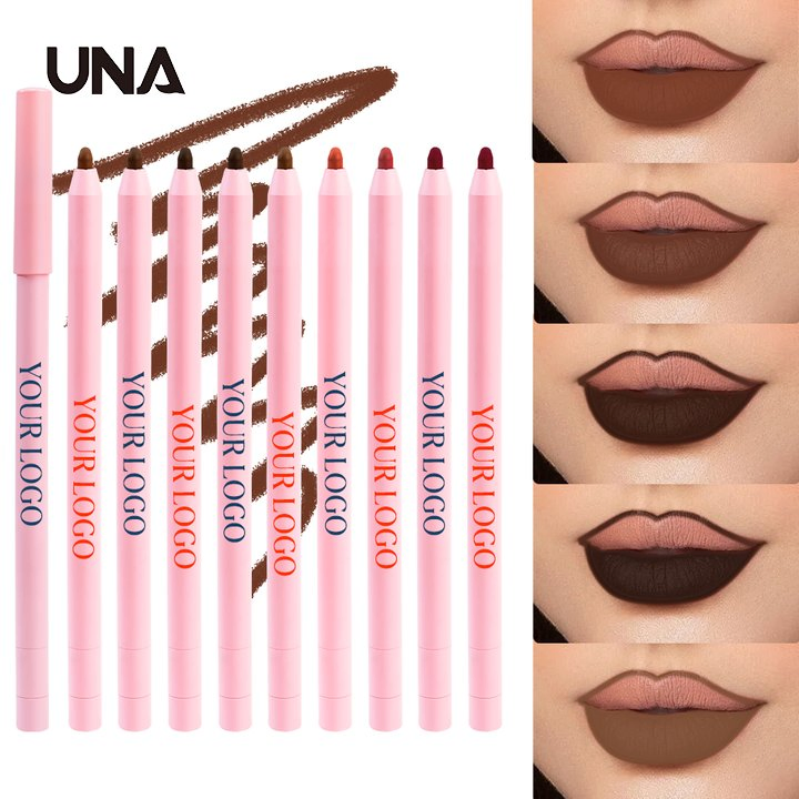Wholesale Organic Nude Long Lasting Waterproof Matte Cream Lipliner Vegan Private Label Pink Retractable Crayon Lip Liner Vendor