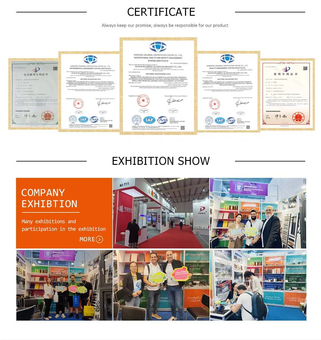 Huasheng OEM Custom Modern Furniture Kitchen Cabinet Aluminium Profile