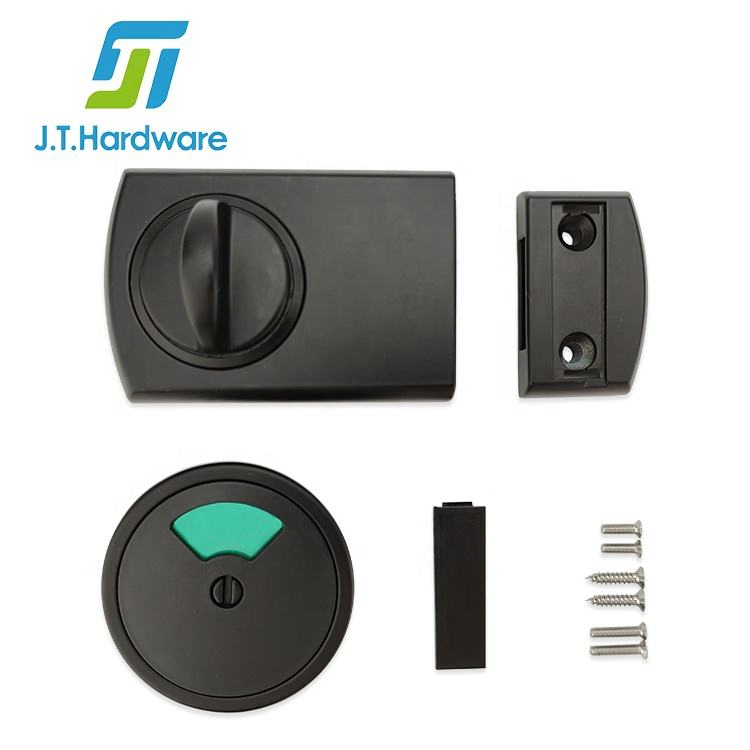 Zinc Alloy Toilet Cubicle Fittings Wooden Door Toilet Partition Lock with Indicator