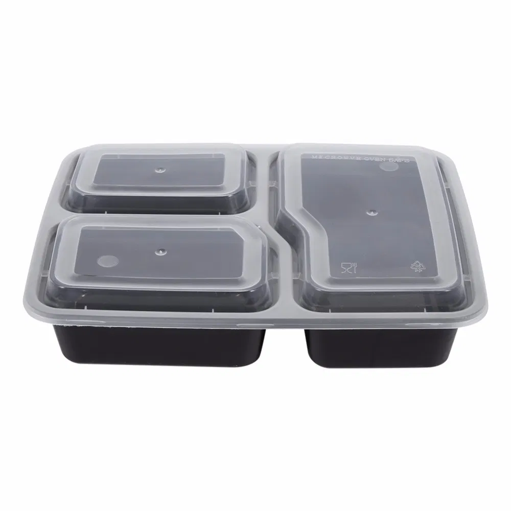 China Suppliers Black Microwave Disposable Plastic Packaging Bento Lunch Food Container
