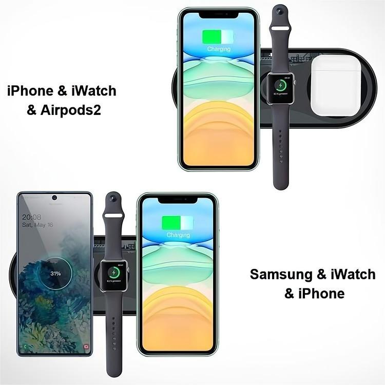 Foreign Trade Hot Universal Multi-Function 15W Fast Charging 3-in-1 Wireless Charging Station Charger, Suitable for iPhone and Samsung