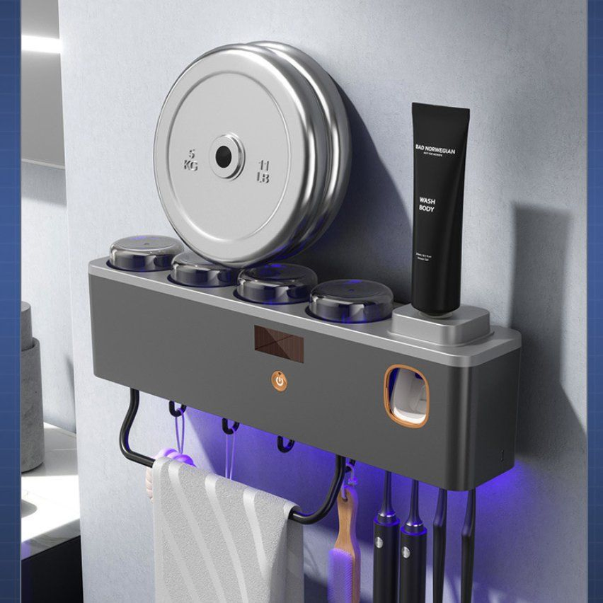 Bathroom Multifunctional Toothbrush Cup Disinfection Sterilizer Automatic Toothpaste Dispenser Toothbrush Holder