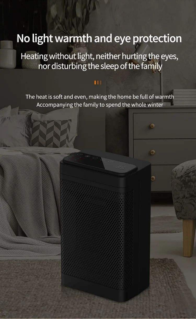 1500W Table Mini PTC Heater for Home Bedroom Office Remote Control Electric Heater Low Consumption Vertical Heating Fans
