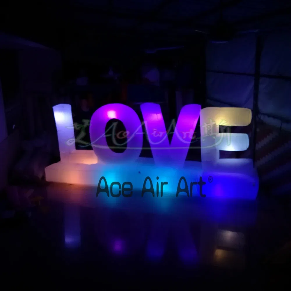 Romantic Giant Inflatable Love Letter with LED Lights for Wedding Party Event Stage Valentine's Day Decoration
