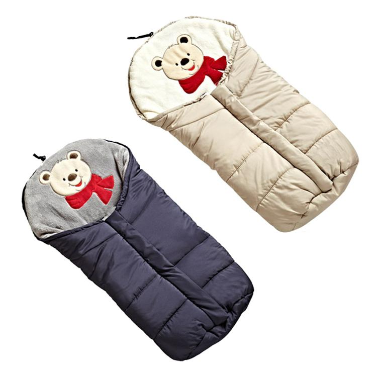 Baby Sleeping Bag Cute Bear Embroidery Design Warm Baby Swaddle Bag