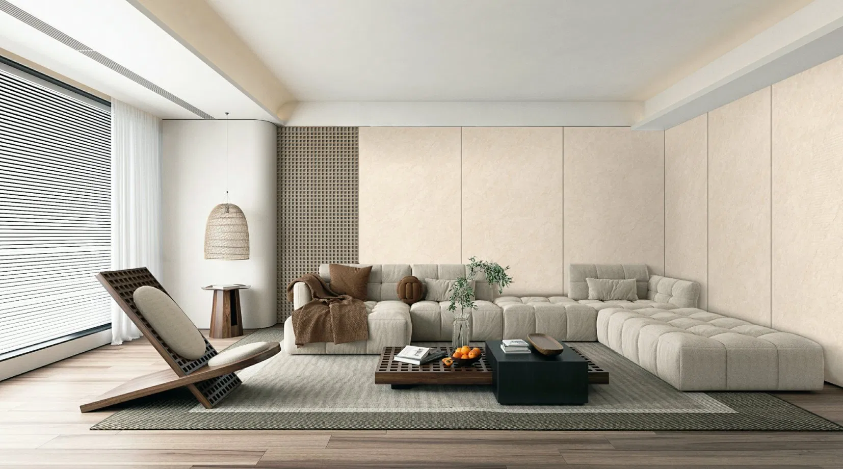 Acid-Resistant 3D Inkjet Wall Texture for Modern Living Rooms