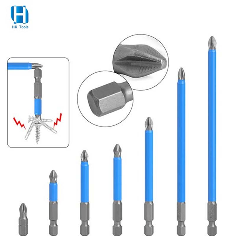 1/4 Inch Hex Shank Single End Magnetic Screwdriver Bits 50mm Anti-Slip Screw Driver Bit for Repair Tools
