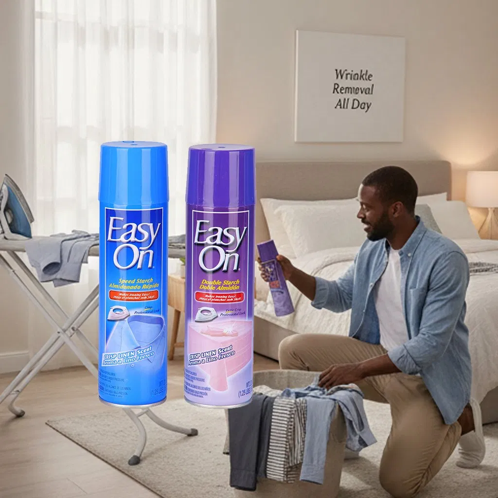 Fast Smooth Ironing Helper Long Last Fabric Wrinkle Removal Spray Starch
