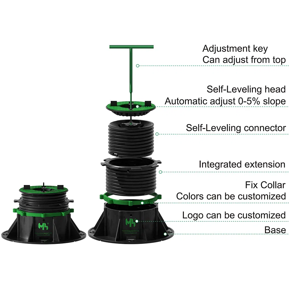 Adjustable Height Self Leveling Pedestal for 2cm Tiles Paving Plastic Support