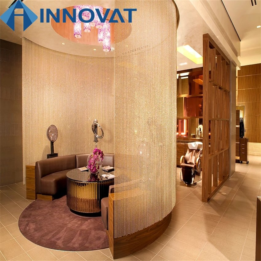 Wholesale Custom Size Luxury Metal Bead Curtains/String Ball Chain Room Dividers Decorate Door Beaded Curtain