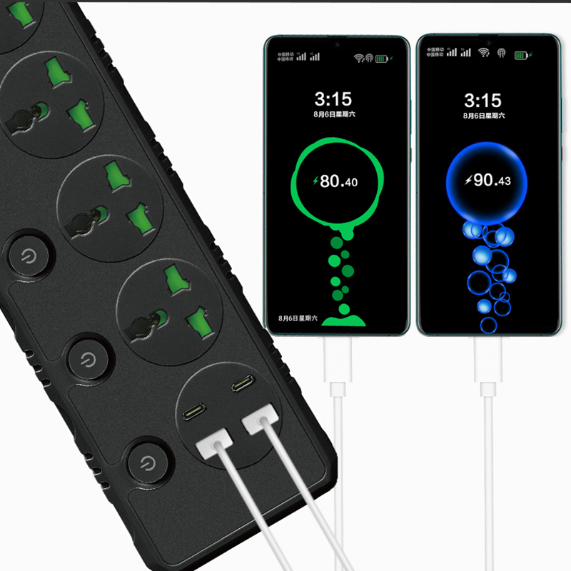 3000W 110V-250V Universal Power Strip Socket USB a+C Mobile Phone Charger