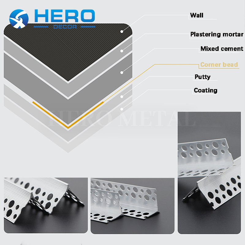 Corner Bead Modern Style Design Anti-Collision Warehouse Delivery Ultra Waterproof Wall Protector Guard Hero Metal Outside Way Bullnose Cap Strip
