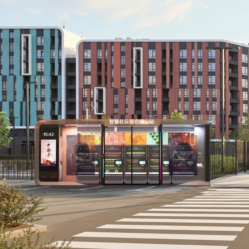 Smart Solar Snack Vending Kiosk with Intelligent Unmanned Car Charging Station