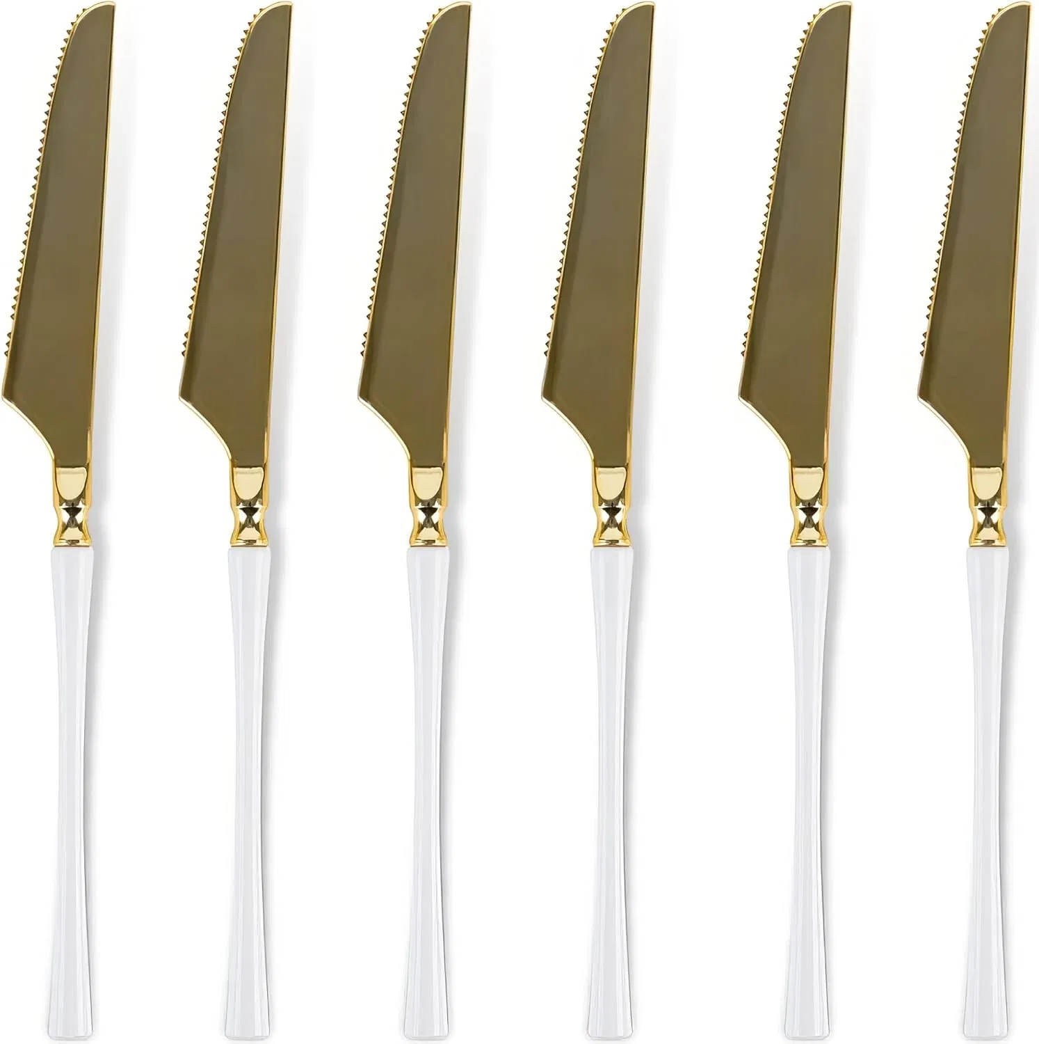 Elegant Gold and White Teaspoons for Luxurious Events