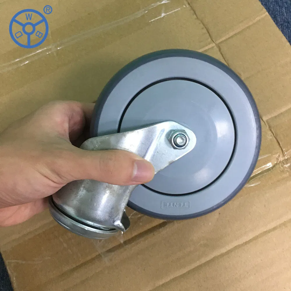 Wbd TPR Material No Noise Shopping Bolt Hole Single Bearing Caster Wheel for Cart