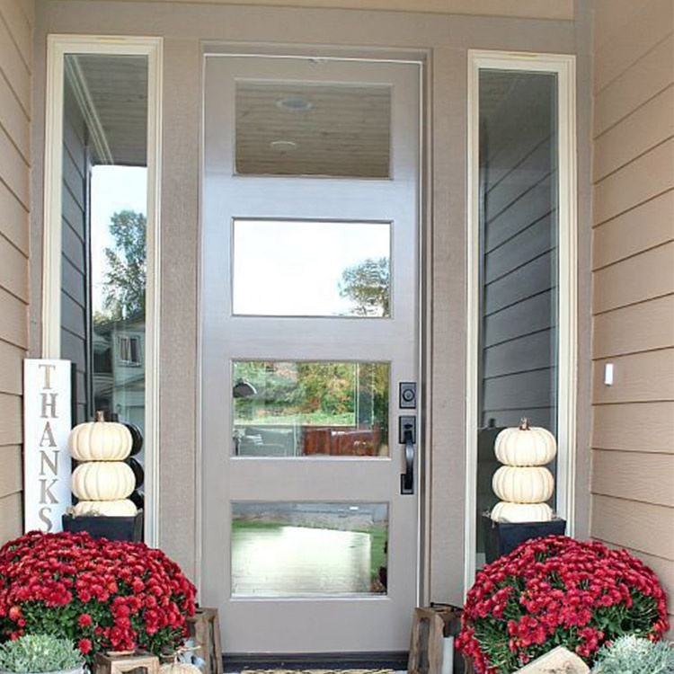 Wood Main Designs Plain Solid Wood Double Exterior Entry Doors